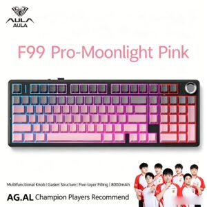 F99 Pro Moon Shadow Pink Glow - Blaze Purple Switch V2 - Linear Switch