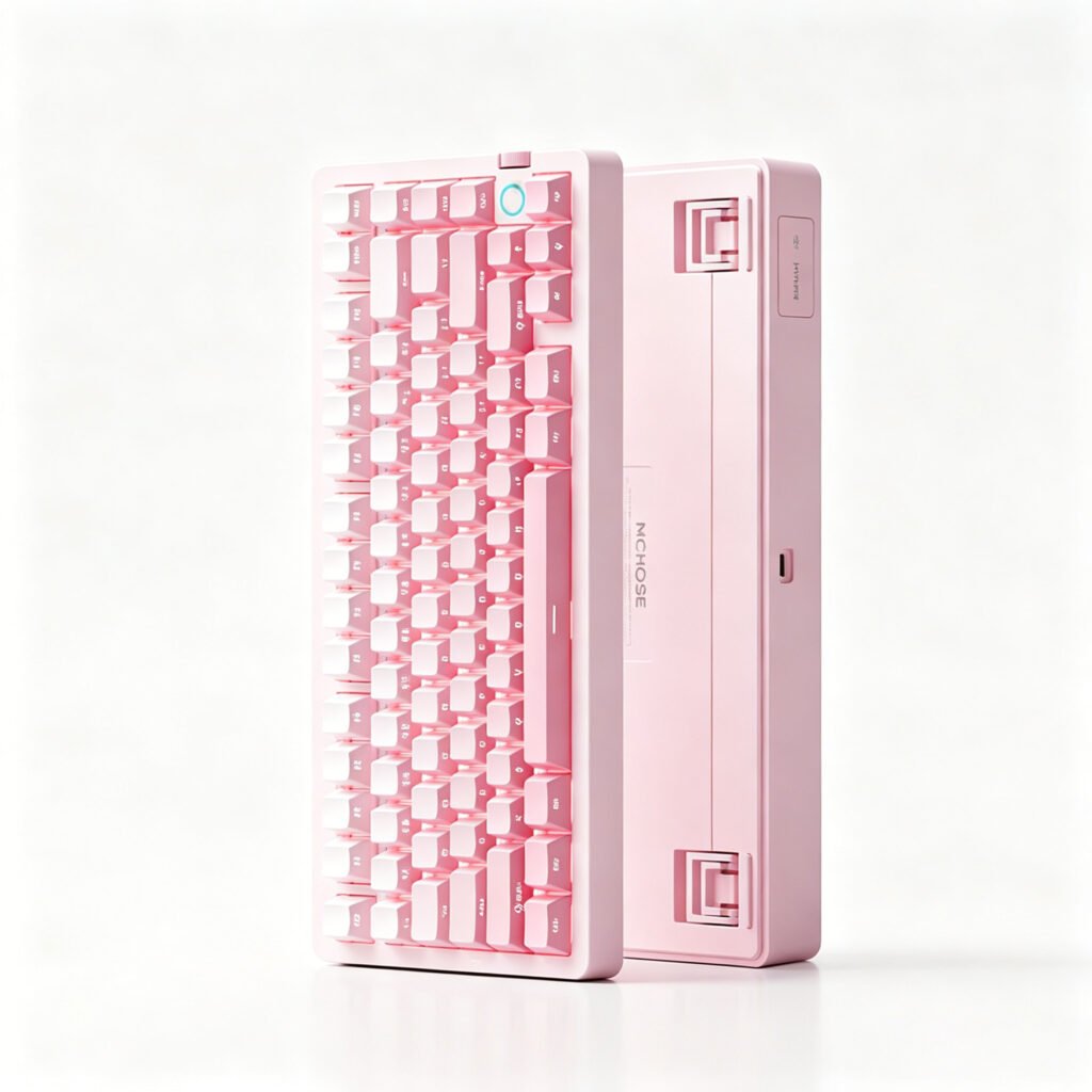 G75 V2 Foggy Peach Gradient Side Print Ice Blue Switch (Triple Mode)