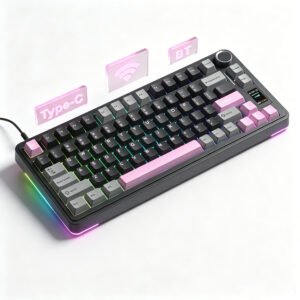 S75pro Black Three-Piece [Front-Printed Version] - Linear Switches