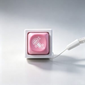 Pink microphone single keycap